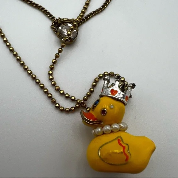 RARE Vintage Betsey Jonson Dollhouse Rubber Ducky Necklace - Picture 12 of 14